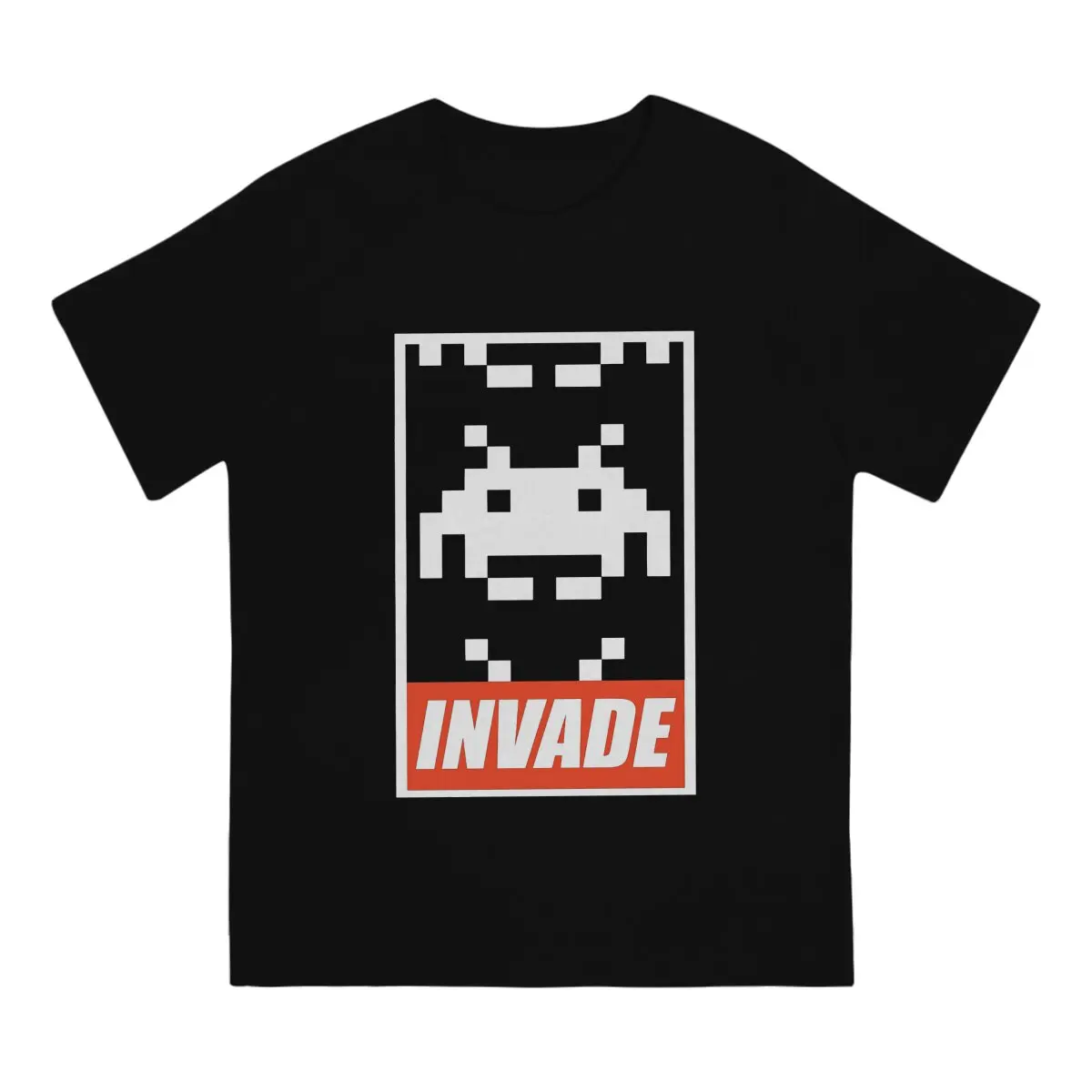 Space Invaders Shooting Video Game Black & White Alien T Shirt Vintage Alternative Men's Tshirt O-Neck  Men Clothing