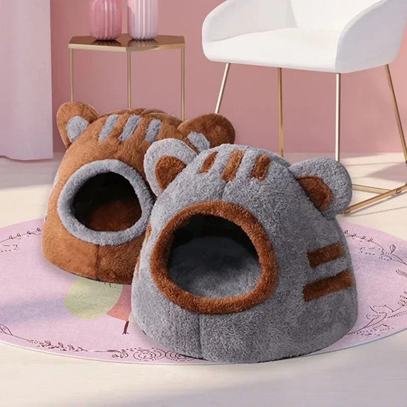 

Super Cat Bed Warm Removable Pet House Kitten Cave Cushion Cat House Warm Sleeping Dog Basket Cozy Kitten Lounger Cushion 고양이 깔개