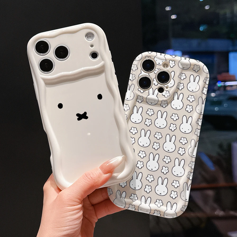 Cute Rabbit M-Miffies Phone Case for Google Pixel 10 9 8 8a 7 7a Pro XL 5G 3D Wave Soft Cover