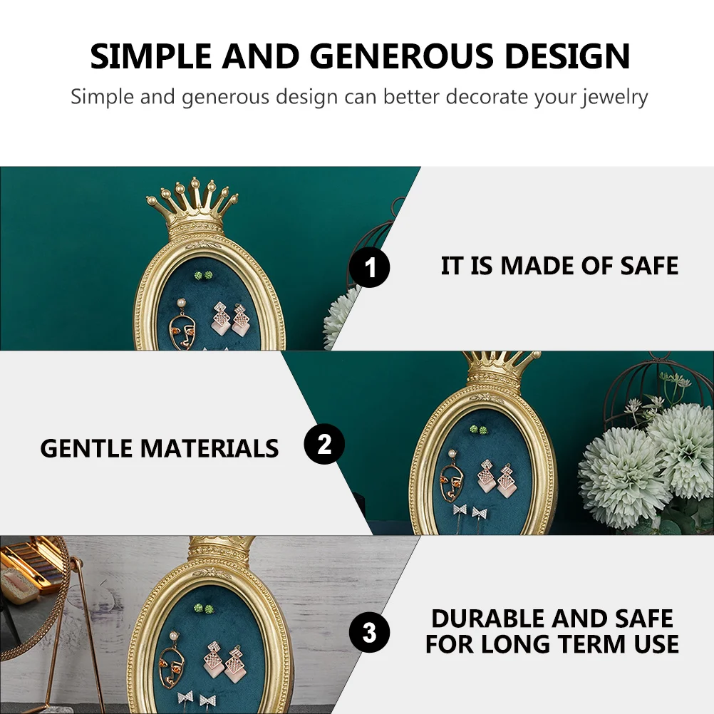 1 قطعة النمط الأوروبي تاج القرط حامل مجوهرات المنظم عرض لوحة التخزين ل أقراط دبابيس الاستخدام المنزلي