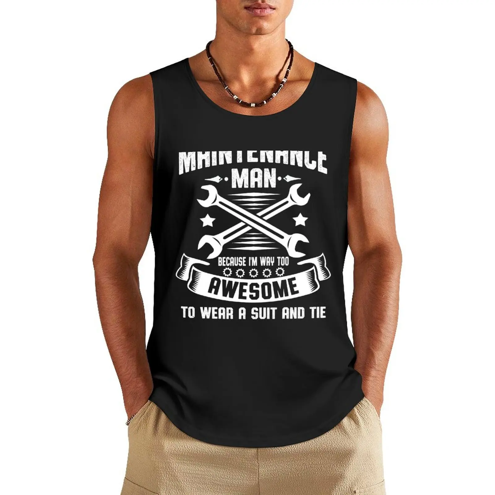 

Maintenance Man vintage Tank Top sleeveless shirt man gym Gym wear