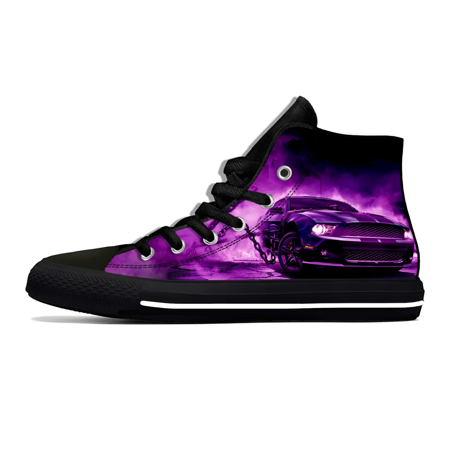 Homens e mulheres Knight Rider Kitt Sneakers, Caça-Fantasmas Fashion, engraçado sapatos casuais de pano, top alto, leve, respirável, impressão 3D, quente