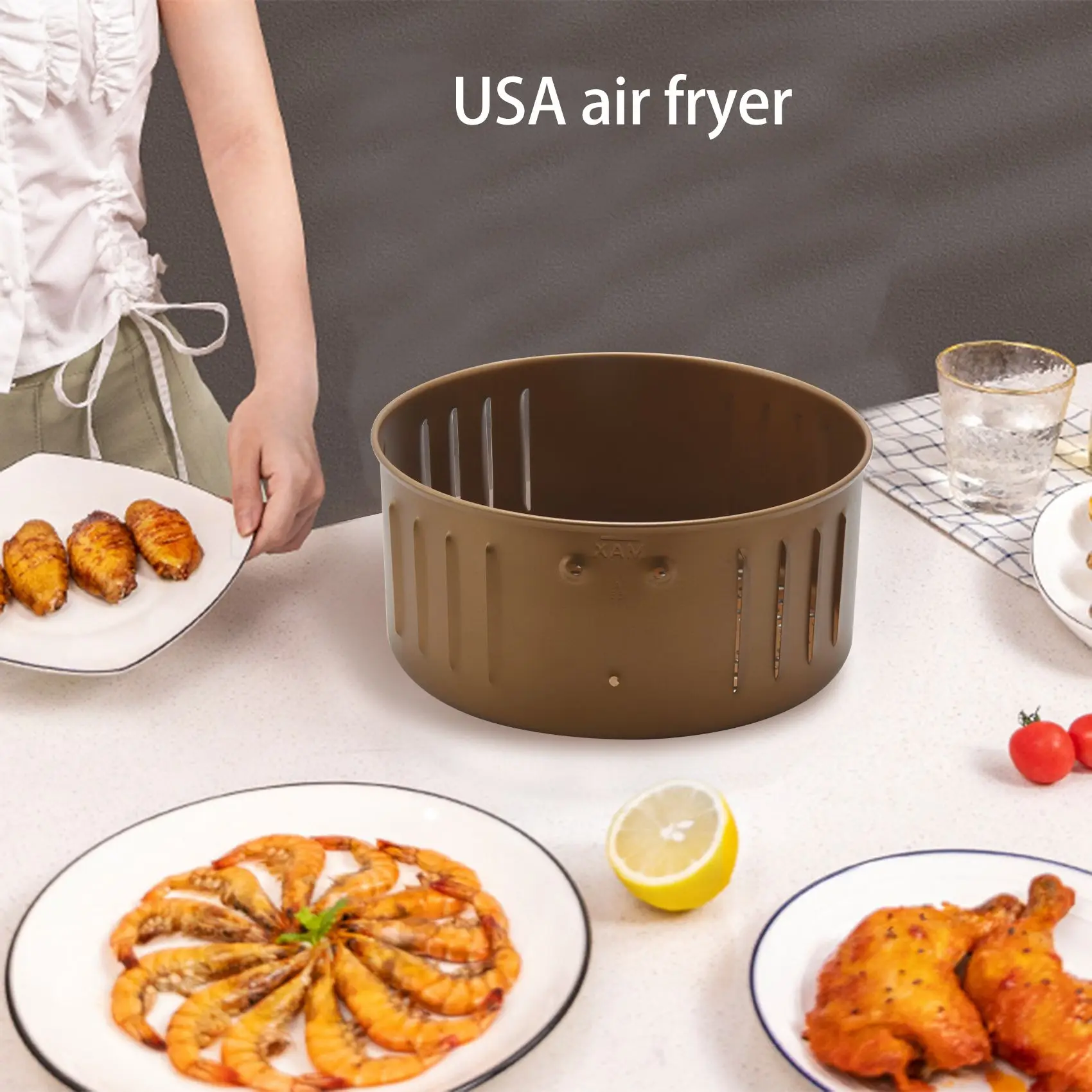 Hot Nieuwe Luchtfriteuse Vervangingsmand 3.7QT voor Power Gowise USA Luchtfriteuse en Alle Luchtfriteuse Oven, Non-stick Frituurmand