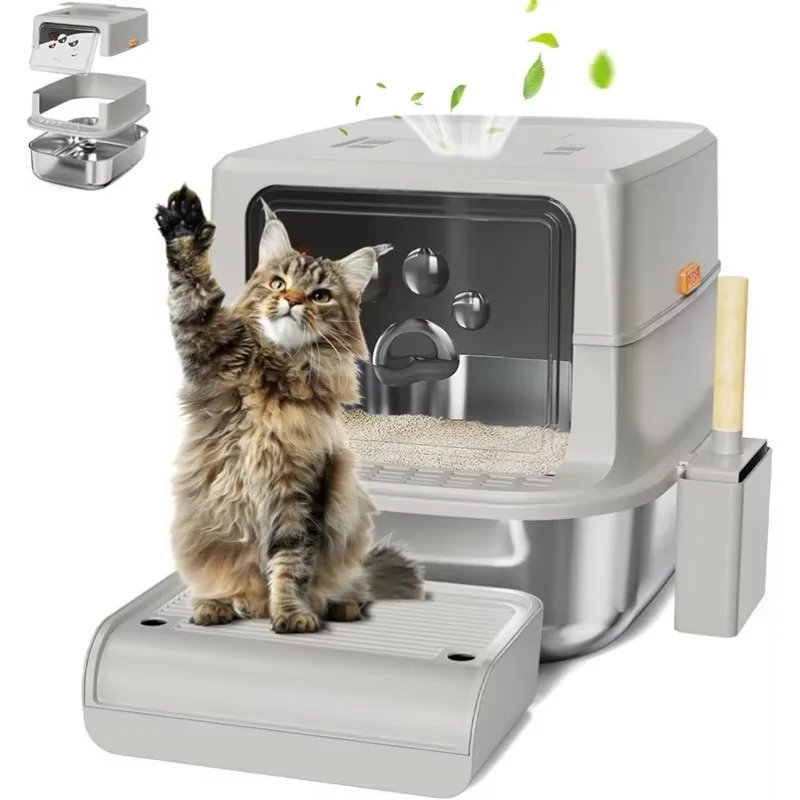 Wholesale Large Fully Enclosed Stainless Steel Cat Litter Box with Deodorant Pet Supplies & Accessories