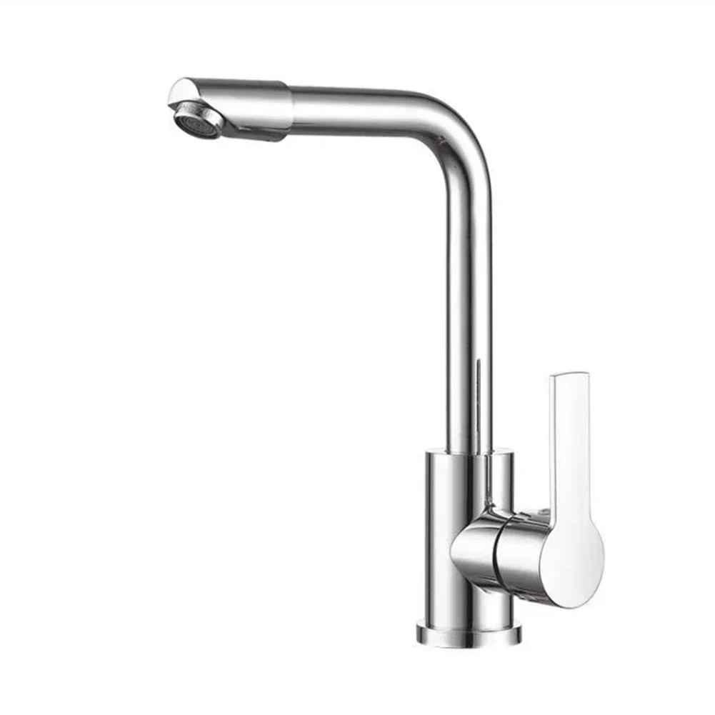 Kitchen Water Faucet 304 Stainless Steel Sink Faucets Cold And Hot Mixer Tap Bathroom Basin 360 ° Rotation Single Handle Taps