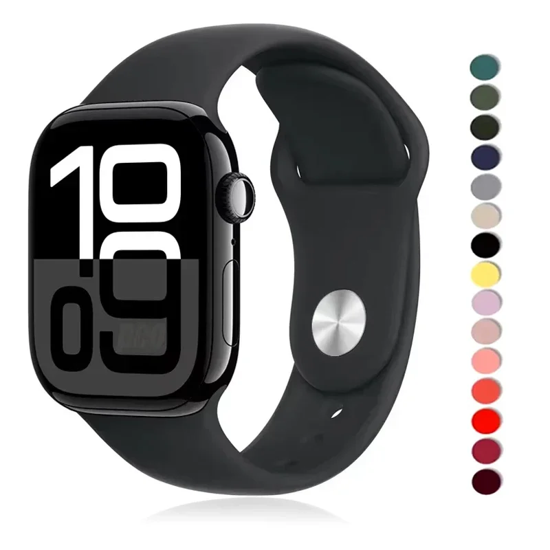 Silicone Band For Apple Watch strap 44mm 45mm 40mm 41mm 42-38mm 45 mm sport bracelet iwatch series 8 7 6 5 4 3 SE 9 Ultra 2 49mm