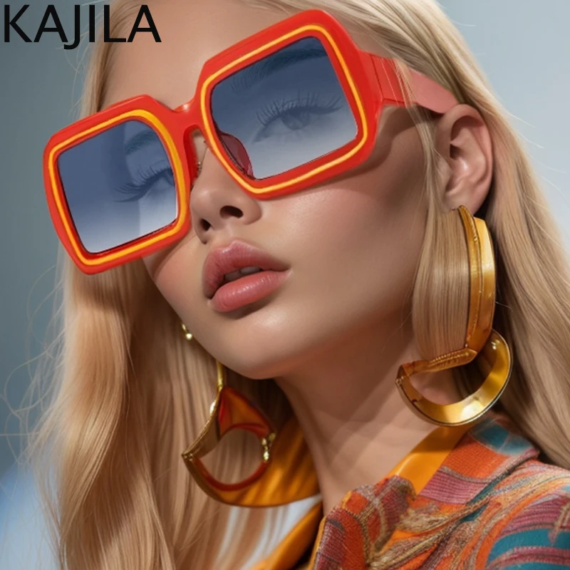 

Oversized Square Sunglasses Women Big 2025 Luxury Brand Vintage Shades Shield Eyewear UV400 Protection Sun Glasses for Ladies