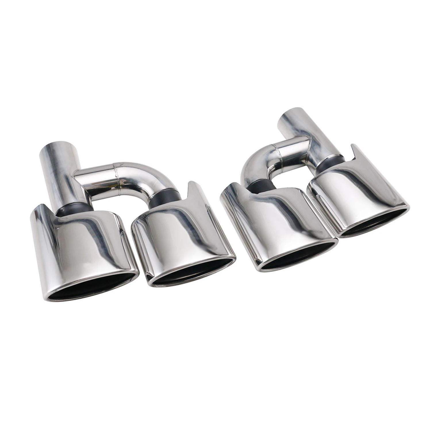 

1PCS Universal Car Exhaust double pipe 57mm Muffler tailpipe oval Exhaust Stainless Steel