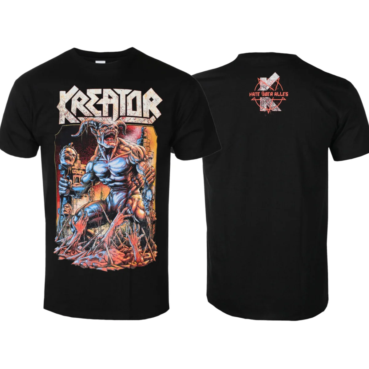 New 2026 Kreator Demon Battlefield Printed T-shirt Thrash Metal Band Style Daily T-shirt - Suitable for Both Men and Women