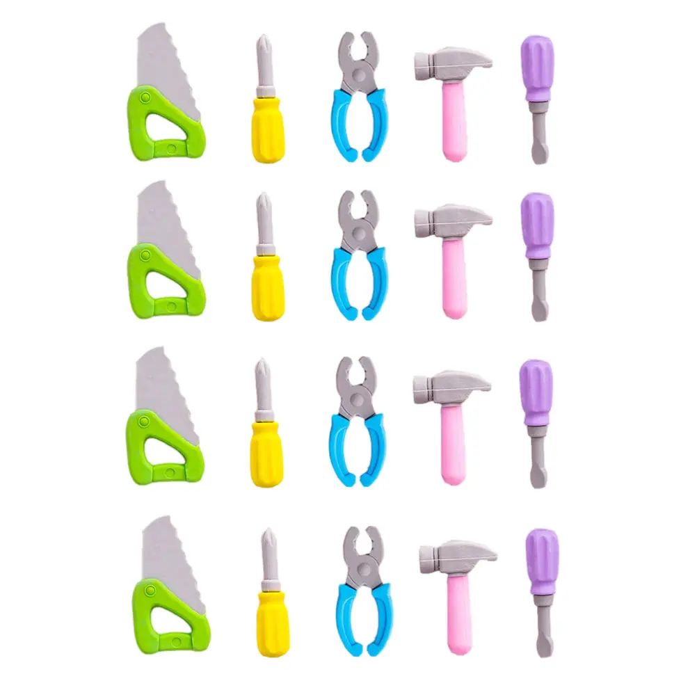 

20 Pieces Erasers Stationery Practical Function Remove Handwriting Cartoon Shape Gift Kids Repair Tool Lightweight Easy Store