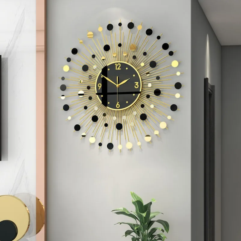 Wall clock living room decorative clock simple art Nordic wall hanging home silent  quartz clock modern simplicity