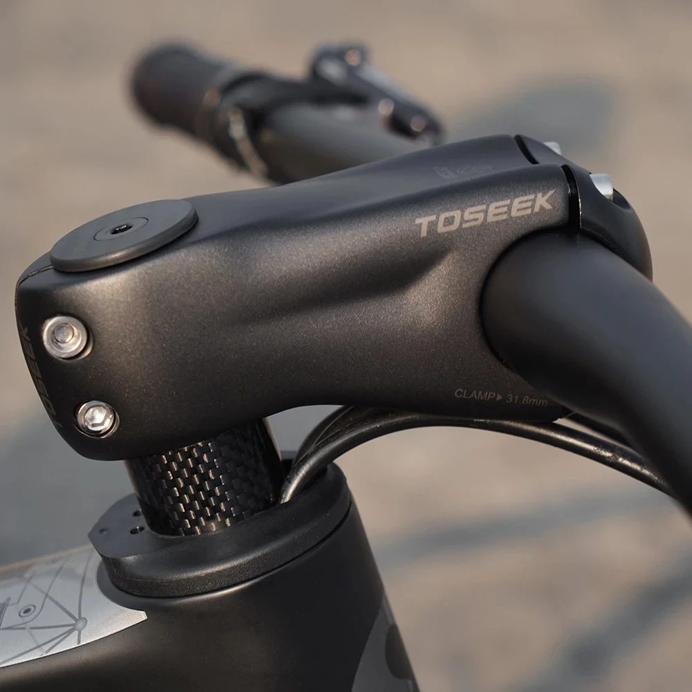 TOSEEK Matte Black Carbon Fibre Stem Mountain/Road Bike Stem 12 Degrees Bicycle Stems 31.8mm Handlebar Stem 100/110/120/130mm