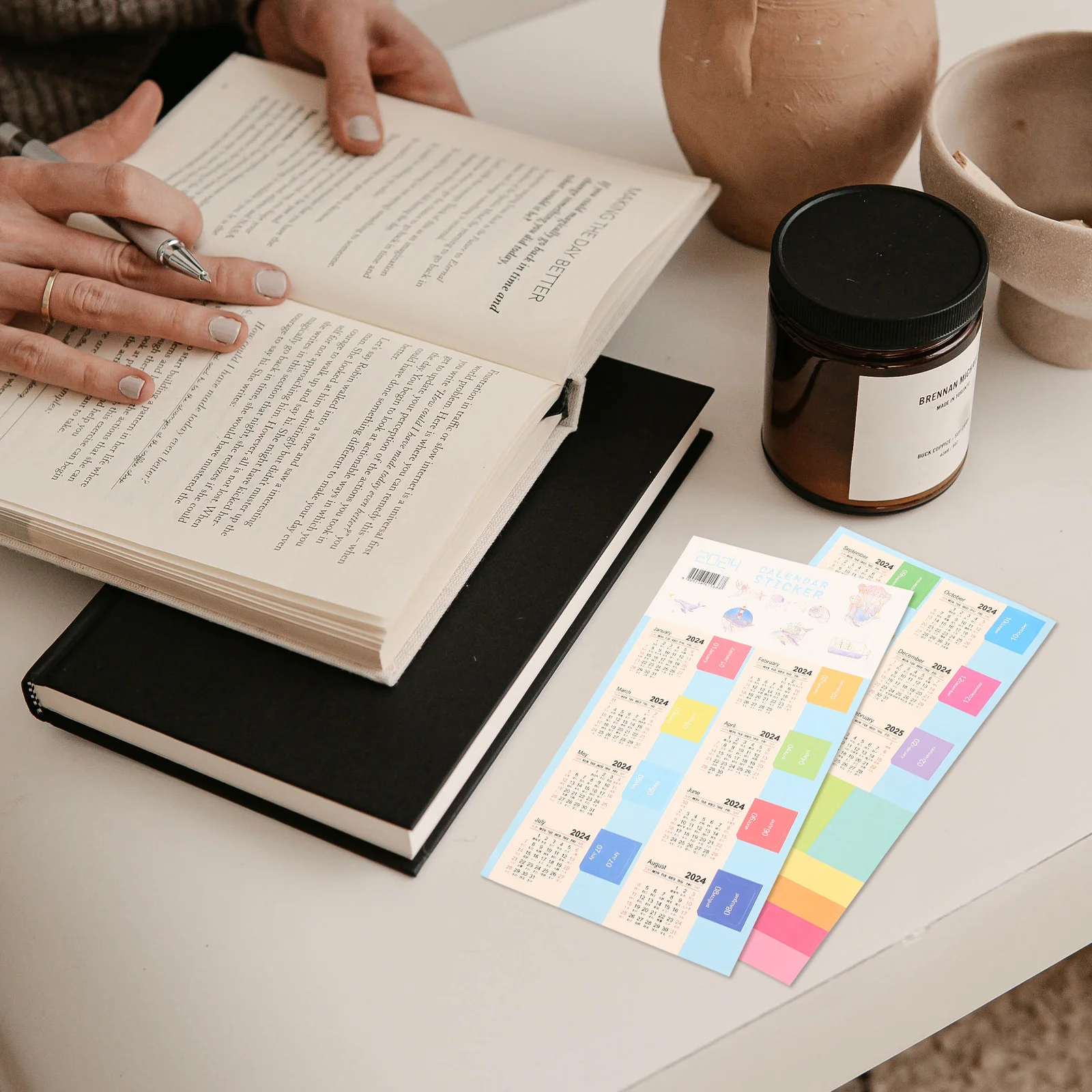 

9Packs Calendar Stickers Multi-Color Monthly Planner Tabs Bookmark Reading Use Schedule Index Tabs for Notebook