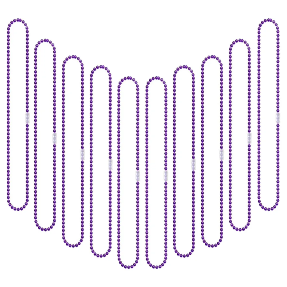 

10 Pcs Necklace for Party Bead Chain Fiesta Beaded Jewelry Decorative Purple Plastic