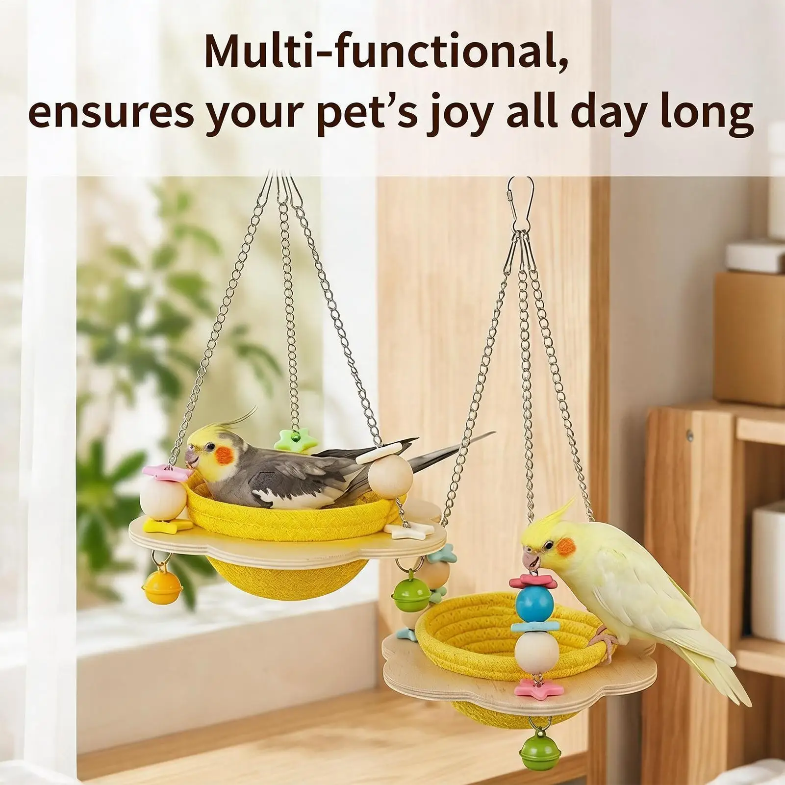 

Parakeet Bed Woven Cotton Rope Breeding Nest Handmade Cotton Rope Bird House For Living Room Home Indoor Outdoor Aviary Garden
