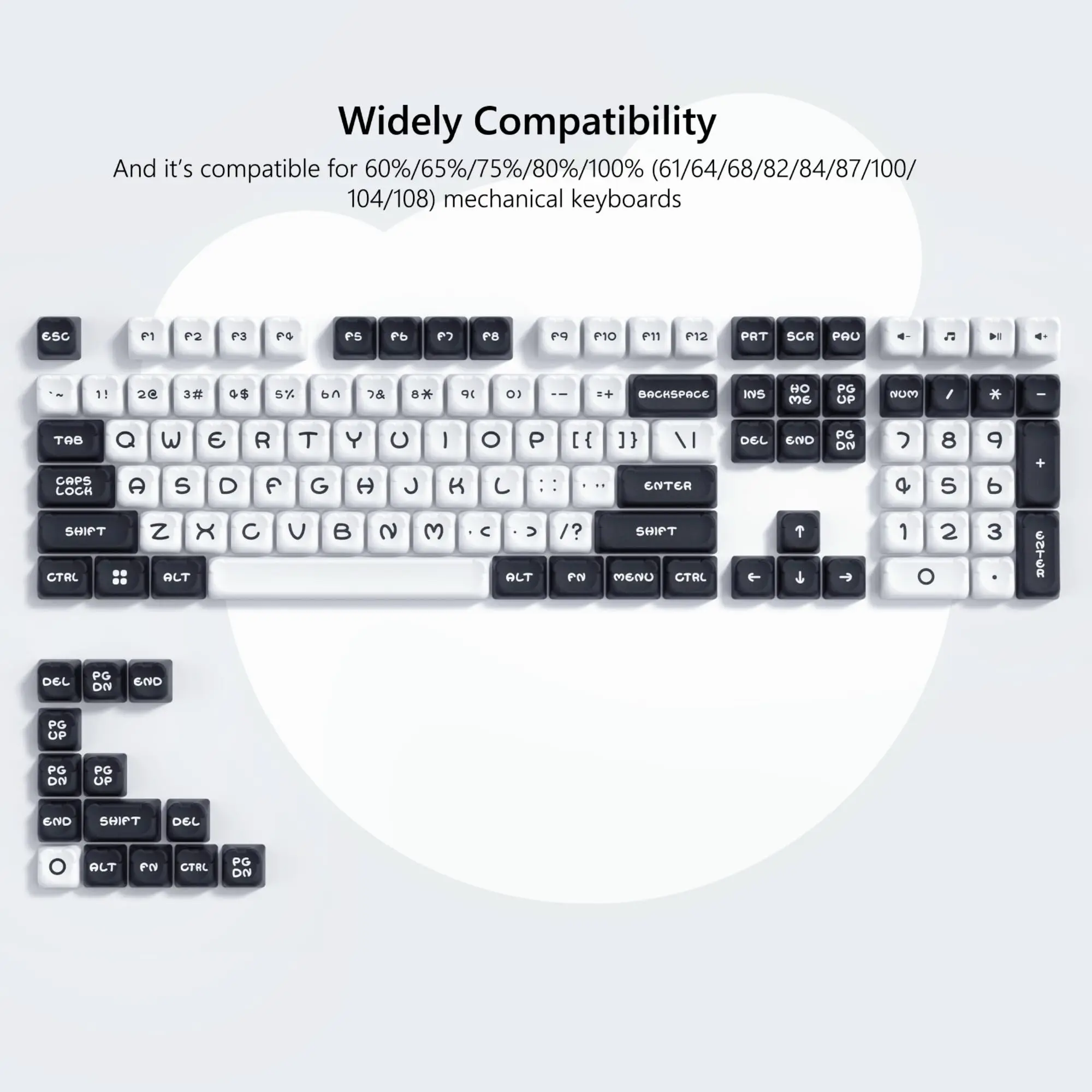 122 キー OEM プロファイル Black Bear PBT キーキャップ税関ダブルショットキーキャップ 87/104 チェリー MX スイッチゲーミングメカニカルキーボード用