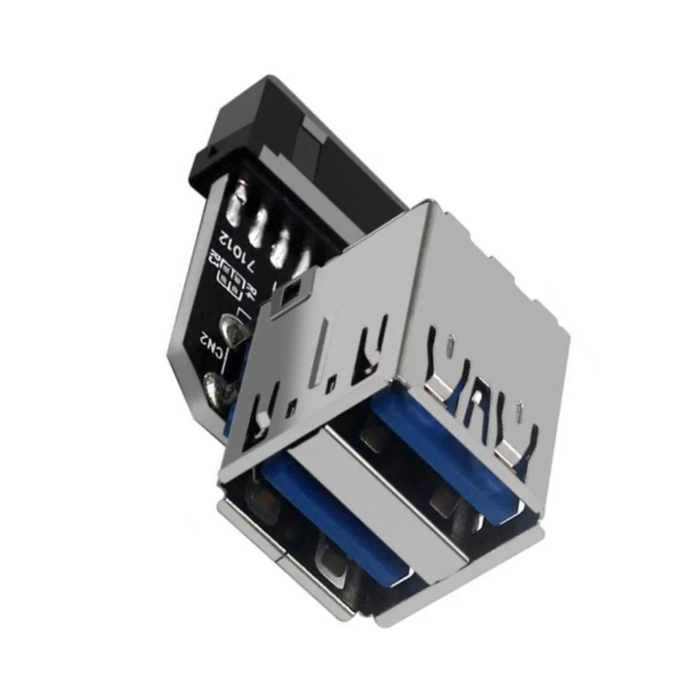 20Pin to Dual USB3.0 Adapter Connverter Desktop Motherboard 19 Pin/20P Header to 2 Ports USB a Female Connector,PH21