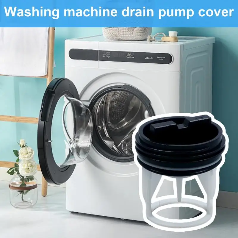 Washer Drain Outlet Seal Cover Drain Pump Cover For Washer Laundry Replacement Part Drain Pump Fluff Filter For Washing Machines