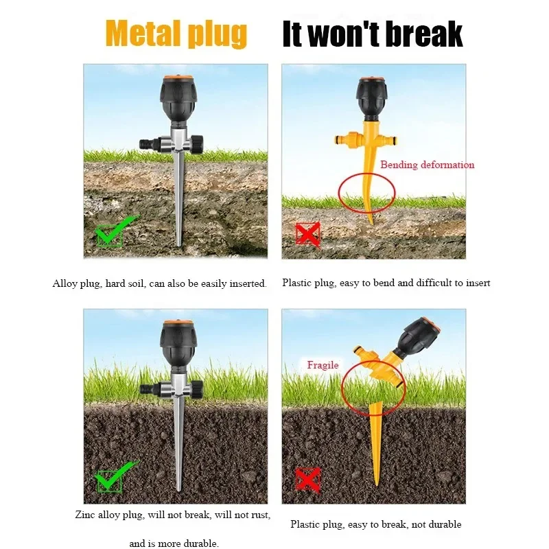 رشاش أوتوماتيكي يدور 360 درجة لمناظر الطبيعية في الحديقة والري الزراعي ورش تغطية مساحة كبيرة