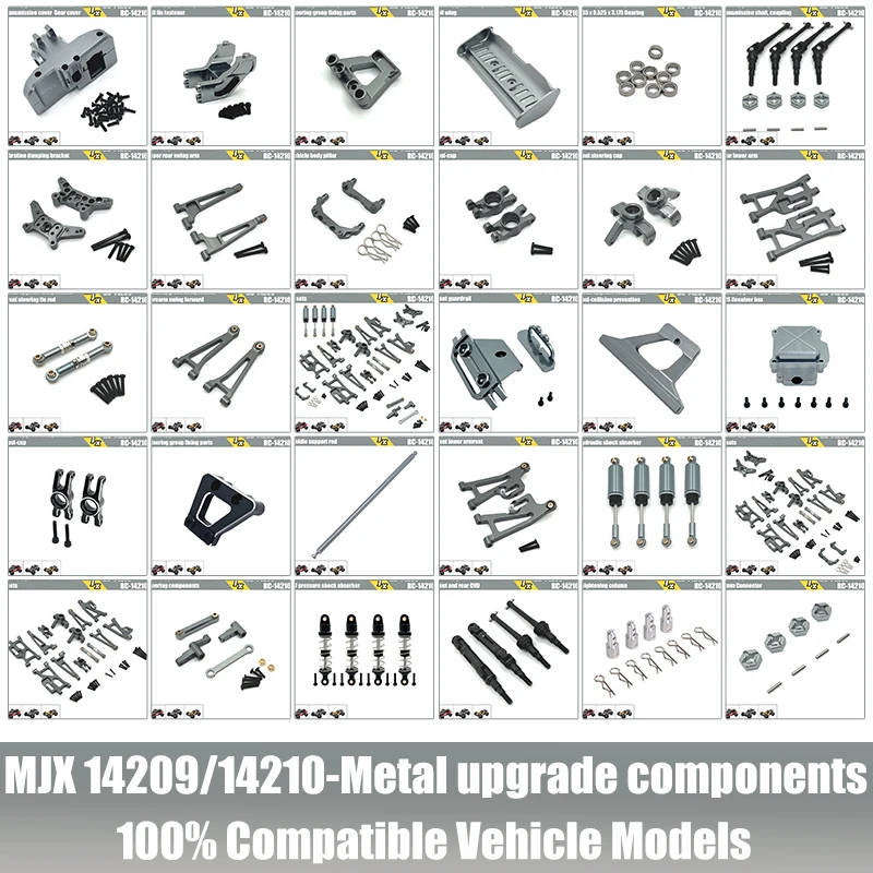Mjx Hyper Go 1/14 14210 14209 Upgrade Parts Metal Steering Cup Rear Wheel Seat Front and For Rc Car CNC Aluminum Accessories
