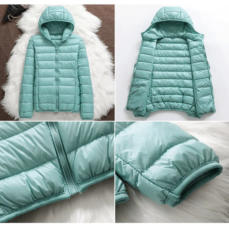 New Women Thin Down Jacket White Duck Down  Jackets Autumn and Spring Warm Coats Portable Outwear Chaqueta De Plumas Jackets