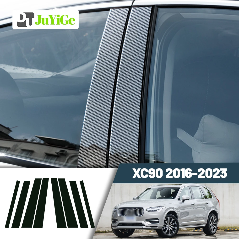 

Glossy Black Carbon Fiber Window Door Deal B C Pillar Post Cover Sticker For Volvo XC90 2016-2023 2017 2018 2019 2020 2021 2022