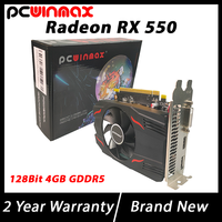 PCWINMAX New Radeon RX550 4GB GDDR5 128Bit HD DP DVI Ports PCIe 3.0 Single Fan Gaming GPU Graphics Card