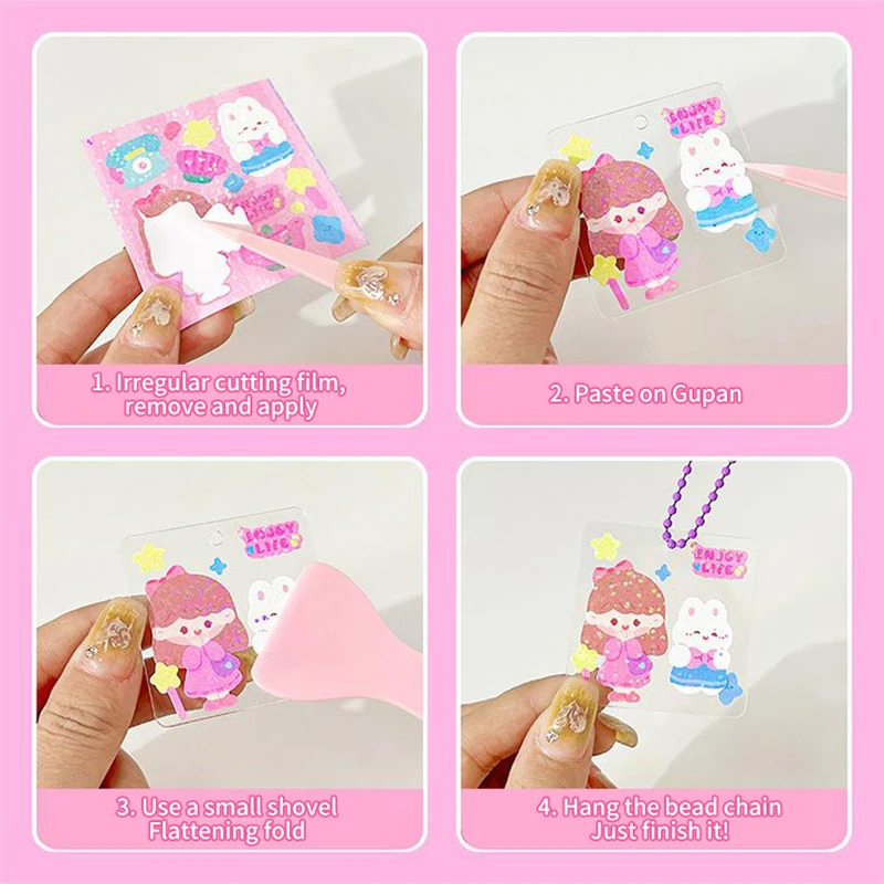 Juego de pegatinas de tarjetas de Goo creativas para mascotas, juego completo de cuentas de mano para niños, pegatinas bonitas, bricolaje, 1 Juego