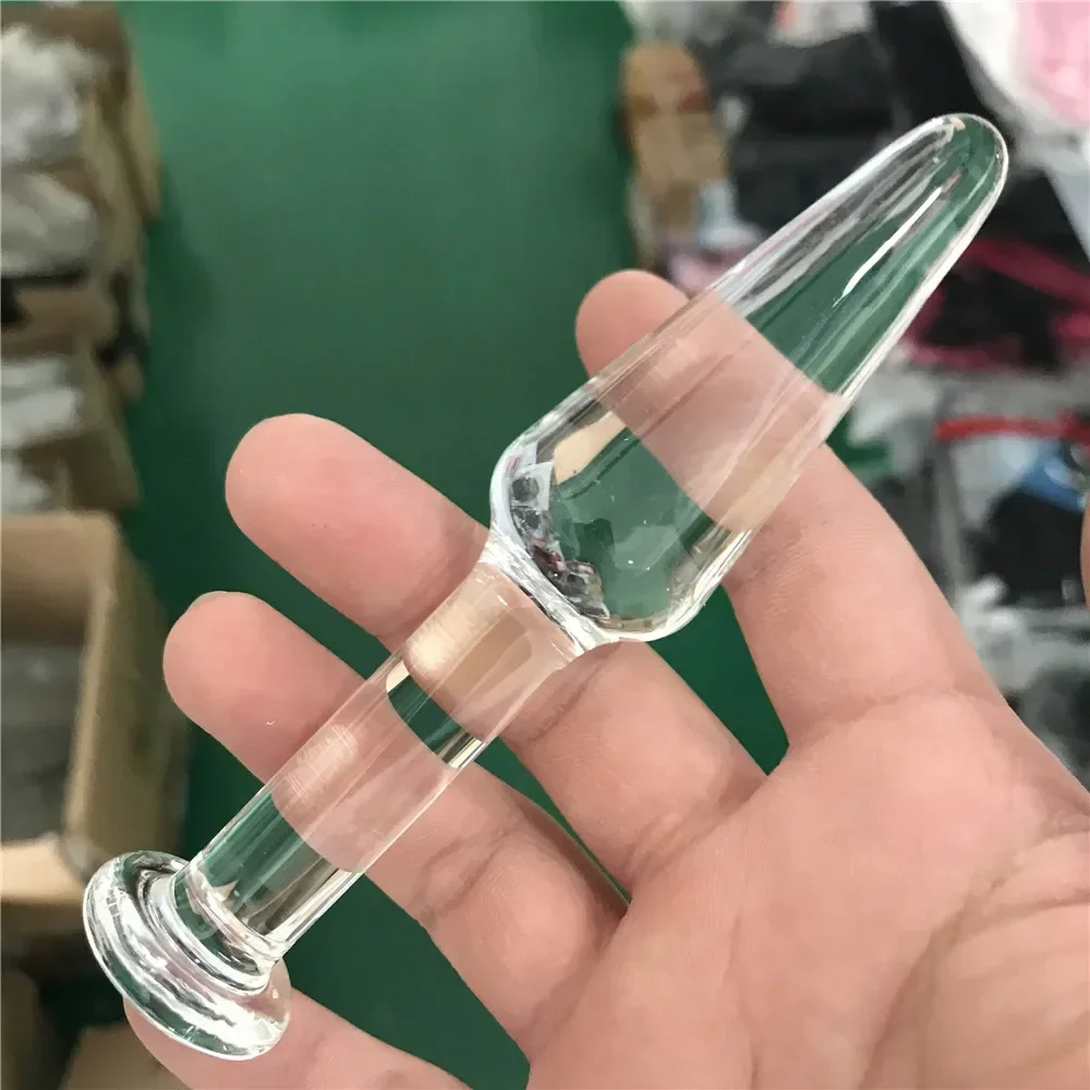 Crystal Clear Glass Dildo Anal Beads Plug G-spot Stimulation Female Masturbation Adult Butt Plug Sex Toys For Women Men Lesbian