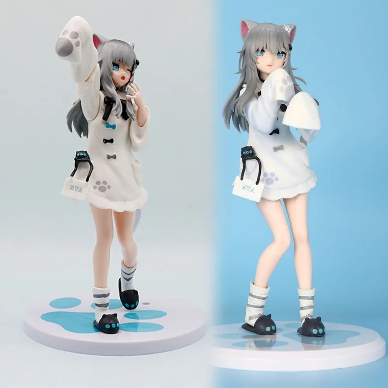 

23cm Rain City Cat Girl Anime Figure - Cute Kawaii Neko Maid PVC Model for Desk/Shelf Decor & Gift