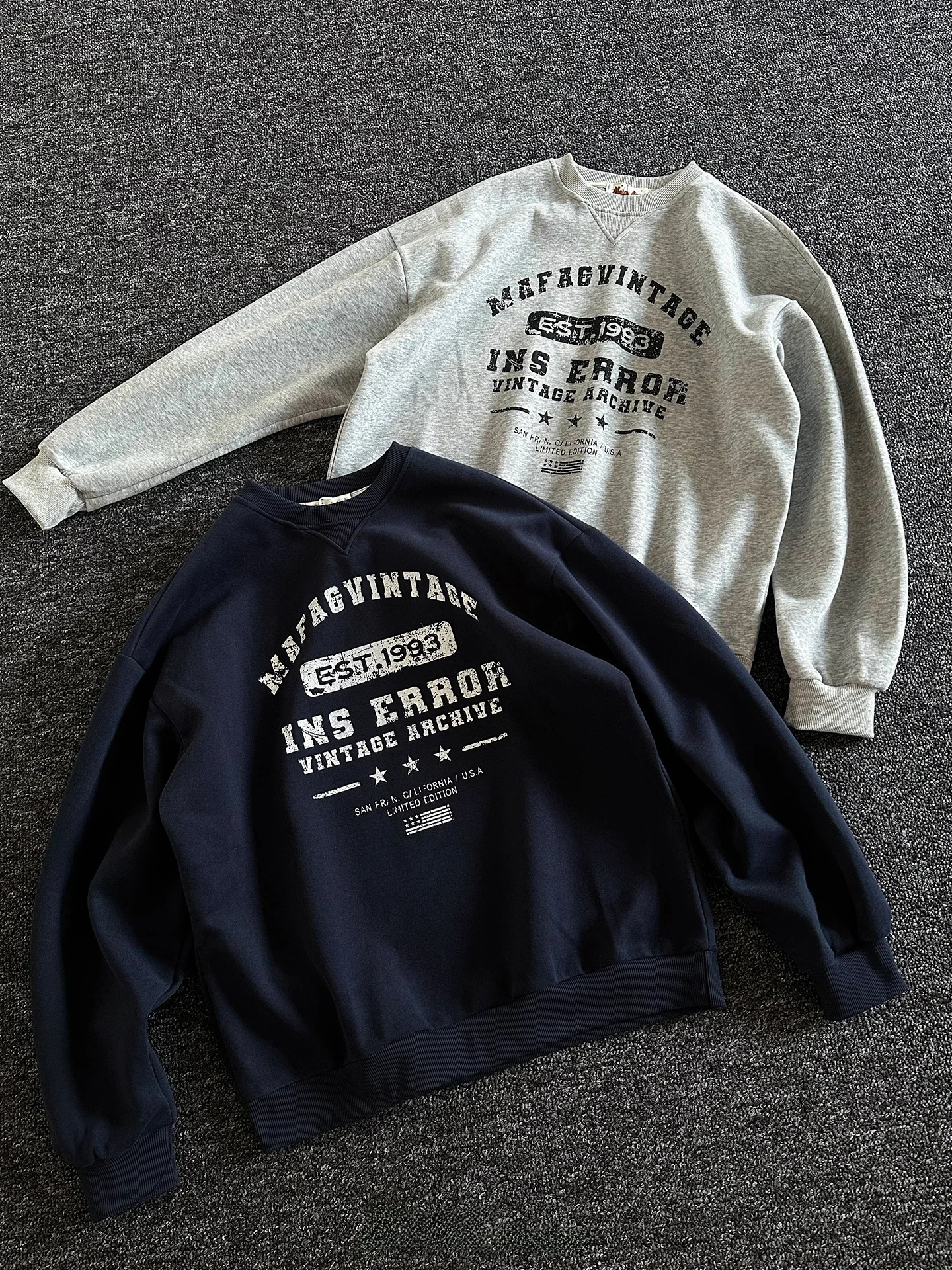 

Мужской свитшот Rise Brand American Style с круглым вырезом и буквенным принтом, свободный крой, в гонконгском стиле, модный, весенний, хлопковый, с длинными рукавами