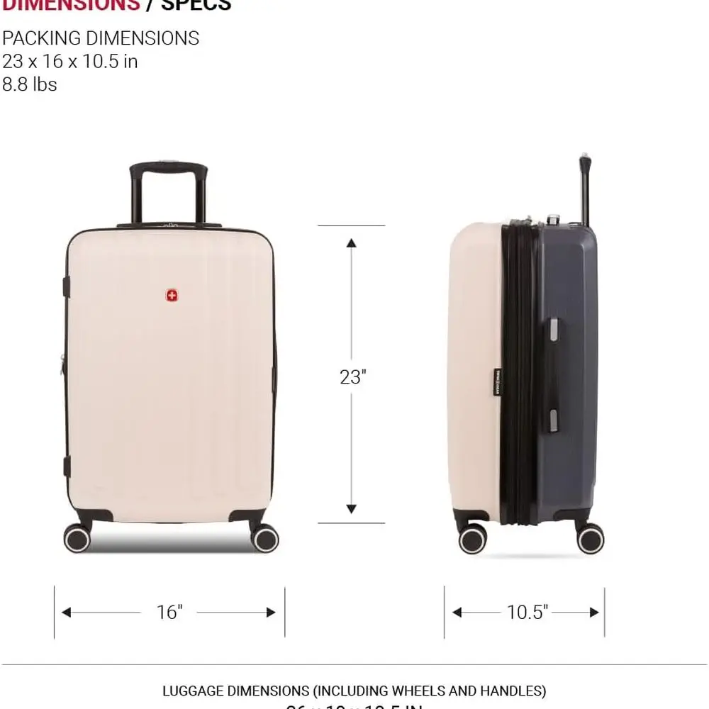 SwissGear Duet medium uitbreidbare harde koffer met spinnerwielen