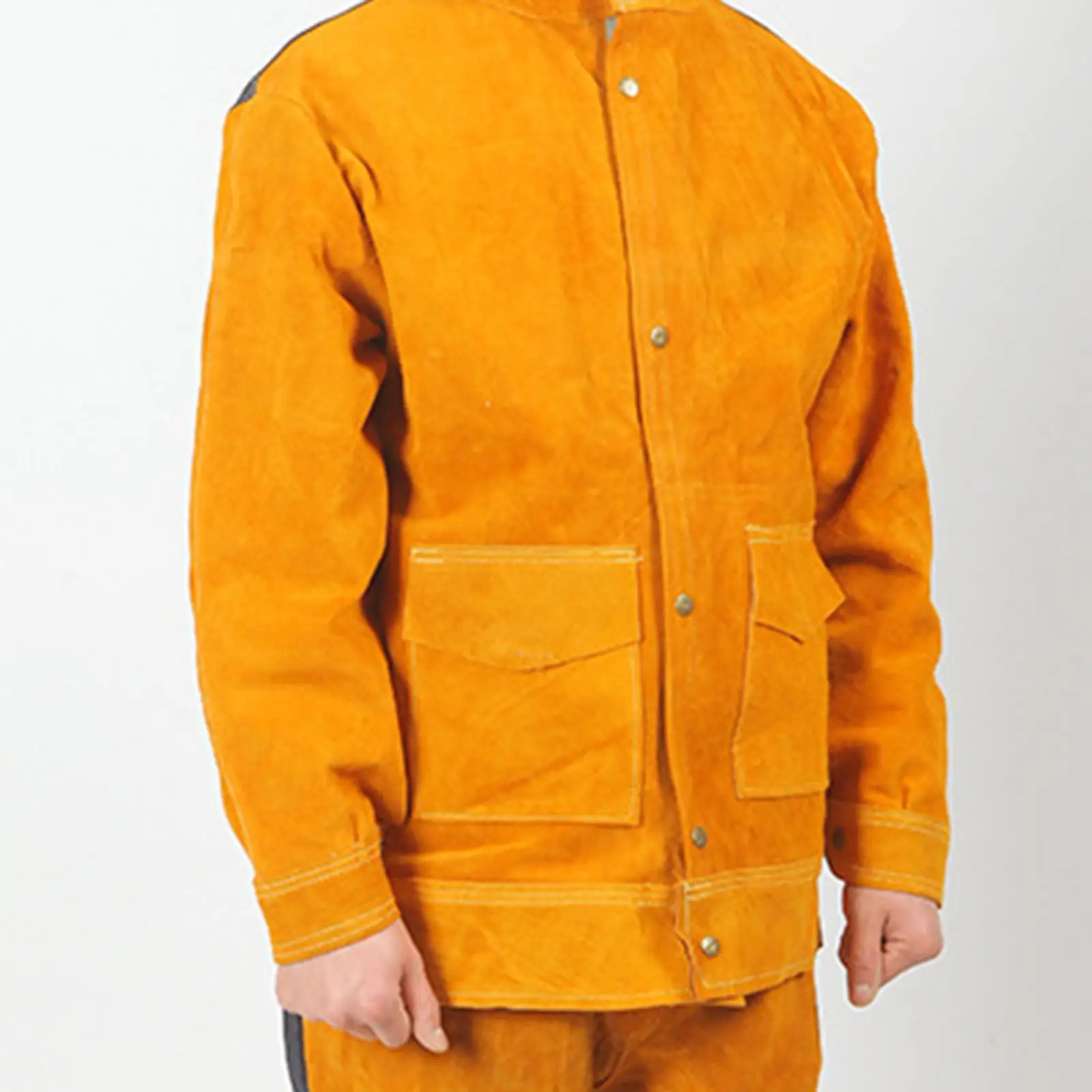 Cowhide Welding Jacket Pants Set for Men Flame Resistant Work Wear Blacksmith Protection Tools