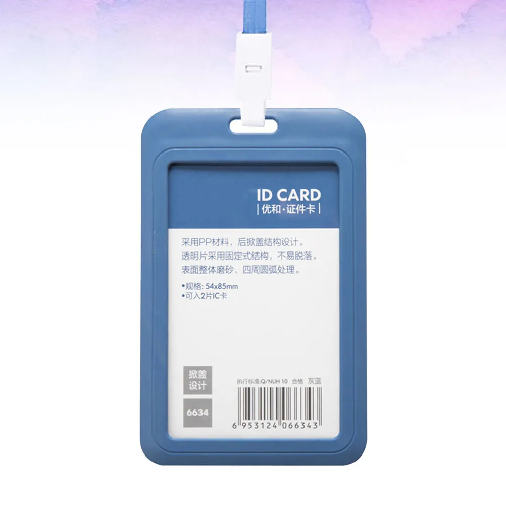 

Набор из 3-х держателей для бейджей с шнурком, пыльно-синий, для удостоверений сотрудников, органайзер для проездных, легкий кошелек из полипропилена