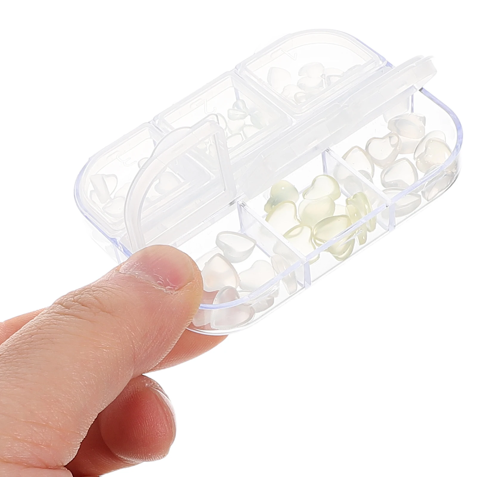 

1 Box Heart Nail Art Embellishment Transparent Resin Charms Various Sizes DIY Manicure Nails Accessories Valentine Nail Art