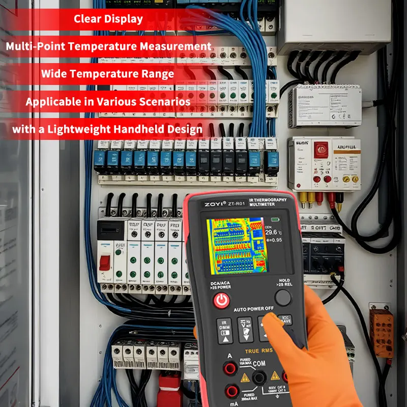 

ZOYI R01 2-in-1Thermal Imaging Multimeter High precision 25000counts T-RMS circuit Automotive detection Infrared thermal imaging