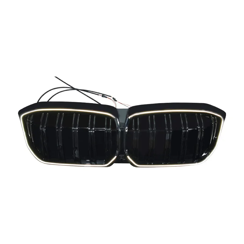 Glossy Black LED Light Double Line Kidney Grille For BMW i3 Electric Model 2022 2023 2024 Retrofitting the air intake grille