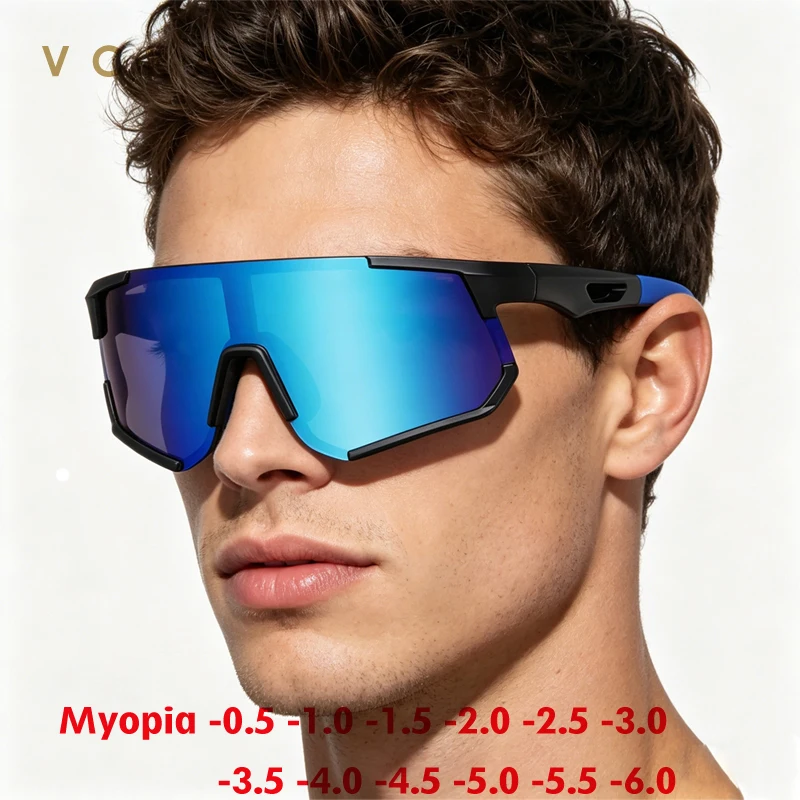 

VCKA Sports Cycling Myopia Sunglasses Men Women Glasses Polarized Protection Prescription Optics Outdoor Goggles -0.50 to -6.0