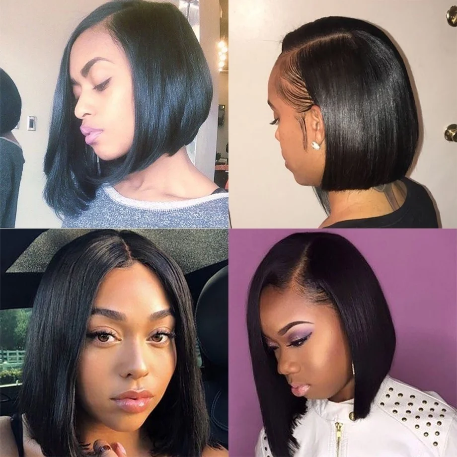 SuQ Short Bob Wig Black Straight Hair Wigs for Black Women Pre-Plucked Natrual Hair Wigs Cosplay