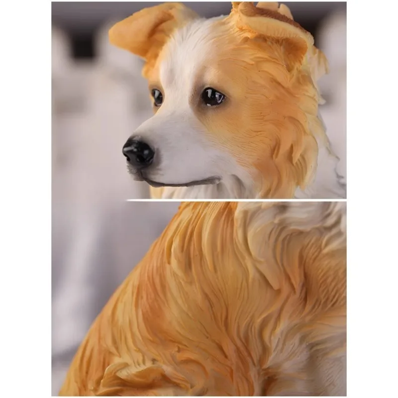 1/6 Bilancia Border Collie Simulazione Girocollo Modello Animale In Resina Hobby Figure per Auto Ornamento Artigianato Articolo Scena Puntelli