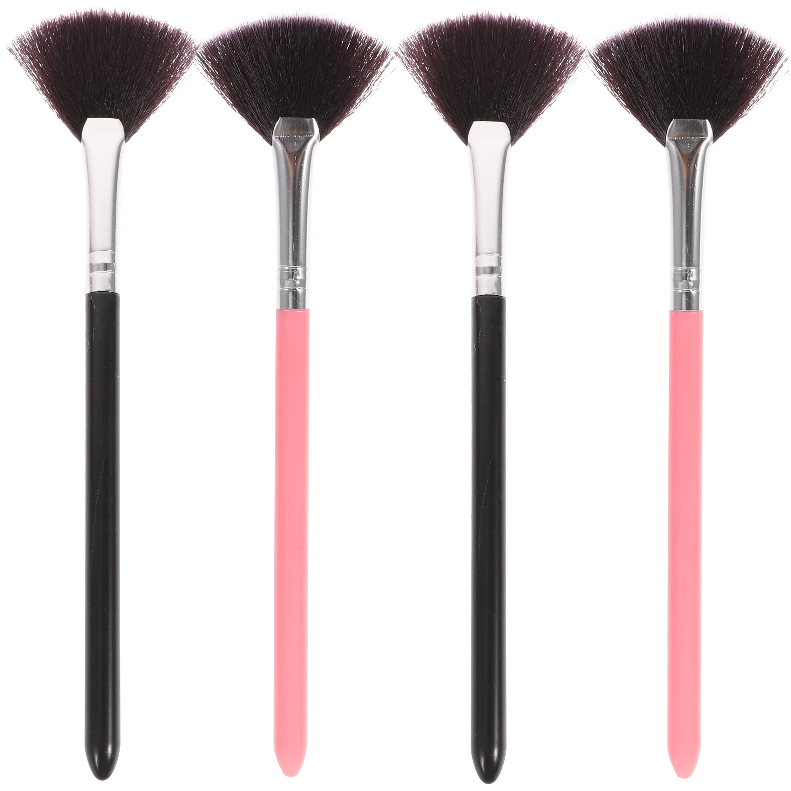 

4pcs Professional Brushes Long Handle Powder Brush Fan Shaped Blusher Powder Brush Premium Cosmetics Use
