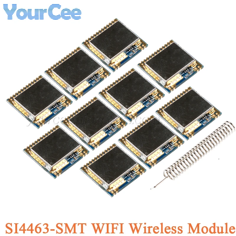 10pcs/1pc Mini SI4463-SMT WIFI Wireless Transceiver Module SI4463 433MHZ With Spring Antenna Distance 2000m 1.8-3.6V XL4463-SMT