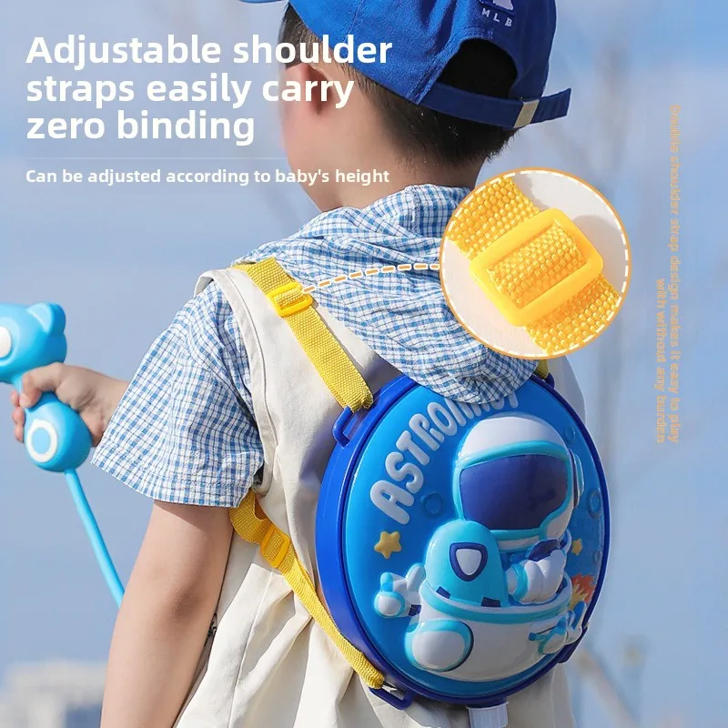 Mochila para niños, pistola de agua de juguete, pistola de agua tipo tracción de verano, animales de dibujos animados, piscina para niños, playa, divertidos juguetes de pistola de agua