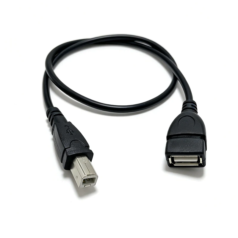 USB 2.0 Type‑A Female To USB‑B Male Adapter Cable 50cm For Printer Scanner Data Transfer Cord