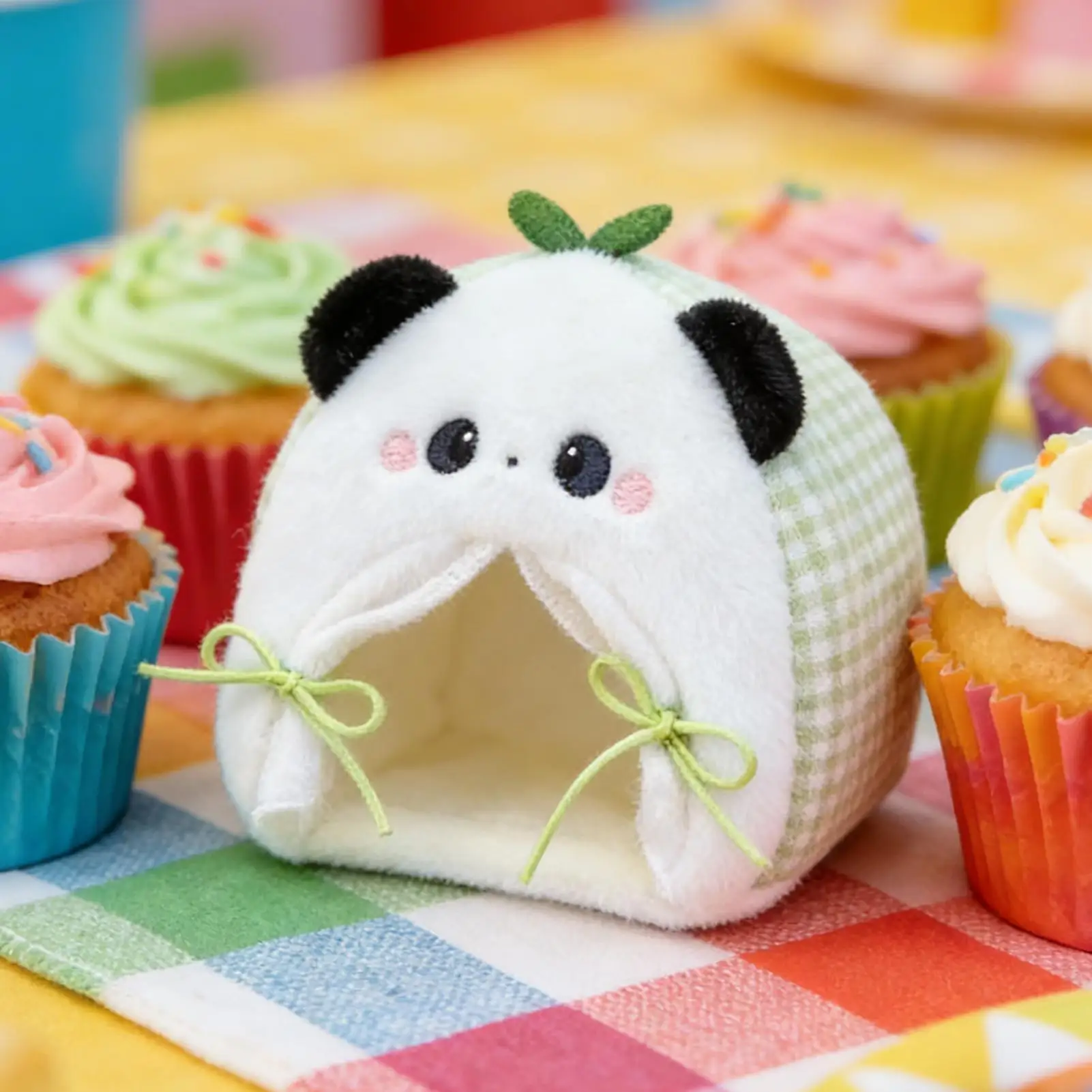 سرير دمية أثاث مصغر Playset دمية خيمة سرير لغرفة المعيشة المنزل اللعب الخيالي الحيوانات المحشوة عرض سطح المكتب الداخلي