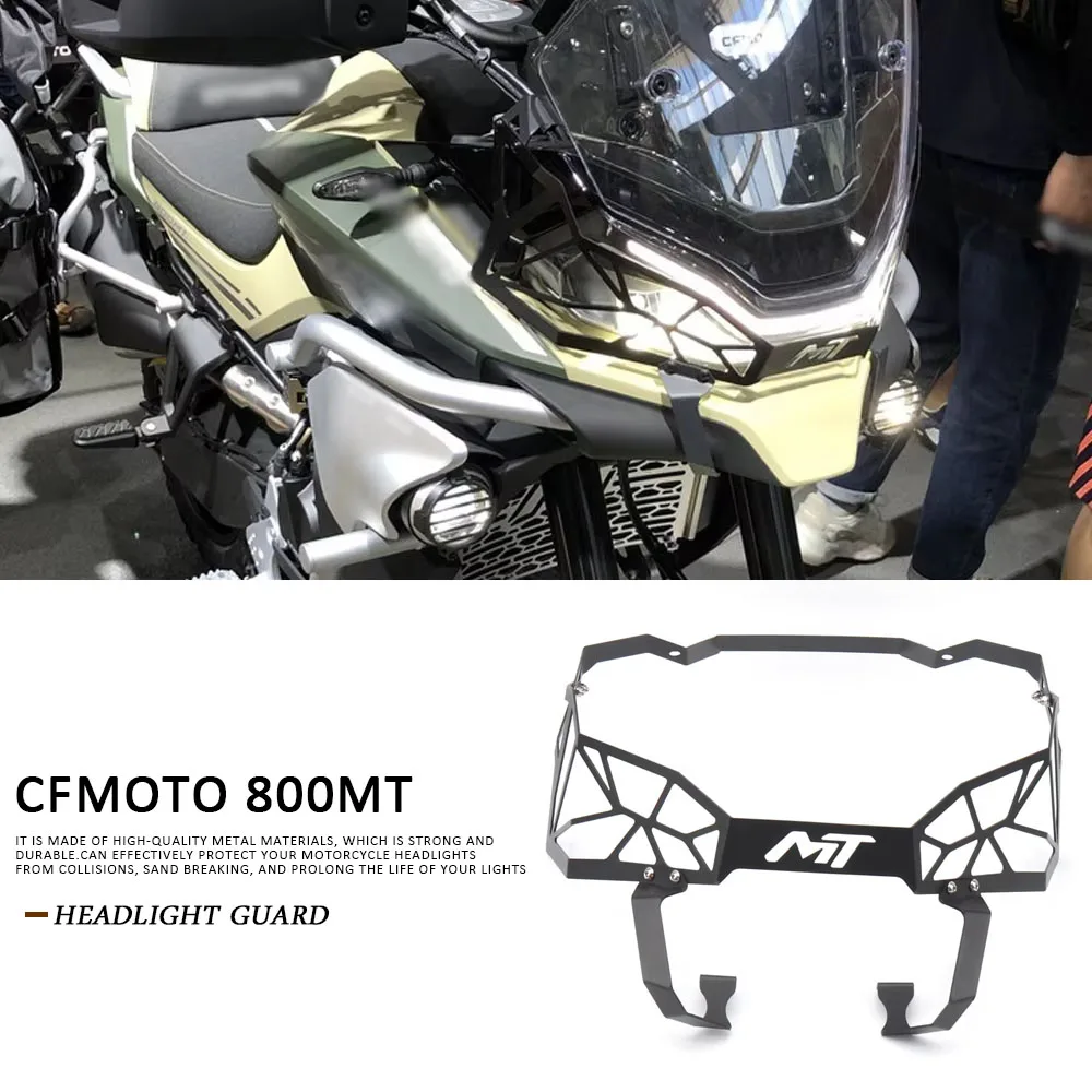 

Protector Grille Cover For CF MOTO 800MT 800mt Motorcycle Accessories Black Aluminum Headlight Guard CFMOTO 800 MT 800 mt