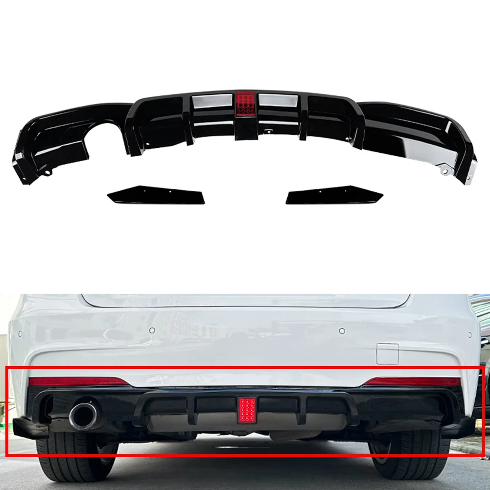 Side Accessories Spoiler Lip Rear Bumper Protector 3Pcs For BMW 3 Series F30 F31 F35 M Sport 2012-19 ABS One Outlet One Side