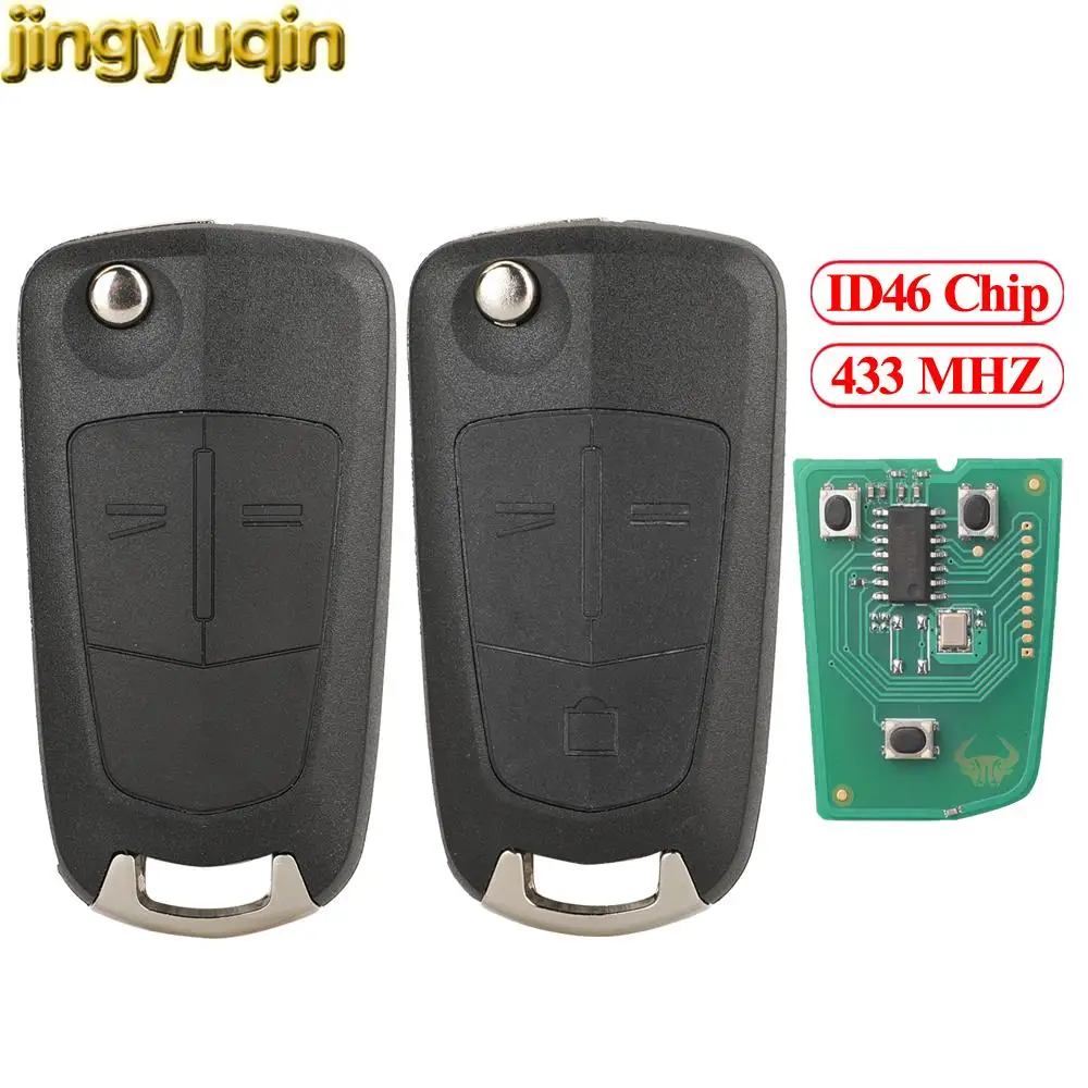 Jingyuqin 2/3 BTNS Remote Car Key Fob 433Mhz ASK ID46 Chip For Chevrolet Captiva Opel Antara ZAFIRA Holden GMC Terrain 2008-2015