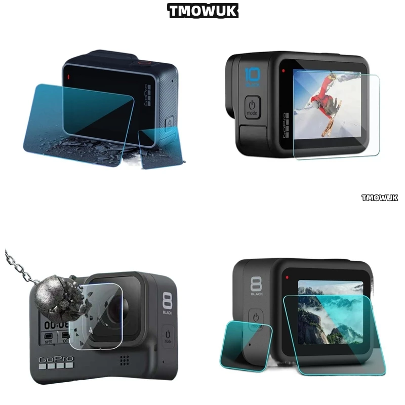 

For GoPro Hero12 11 10 9 Tempered Glass Screen Protector HD 9H Anti-Scratch Lens Cover Front Back