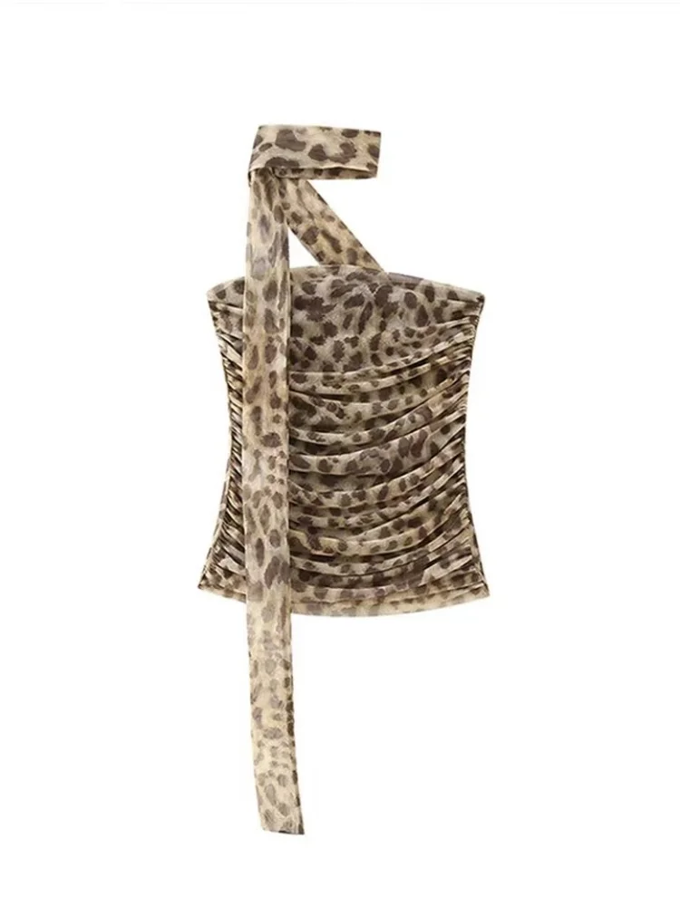 Estilo europeu e americano feminino verão nova personalidade leopardo impressão spice girl estilo saia de cintura alta